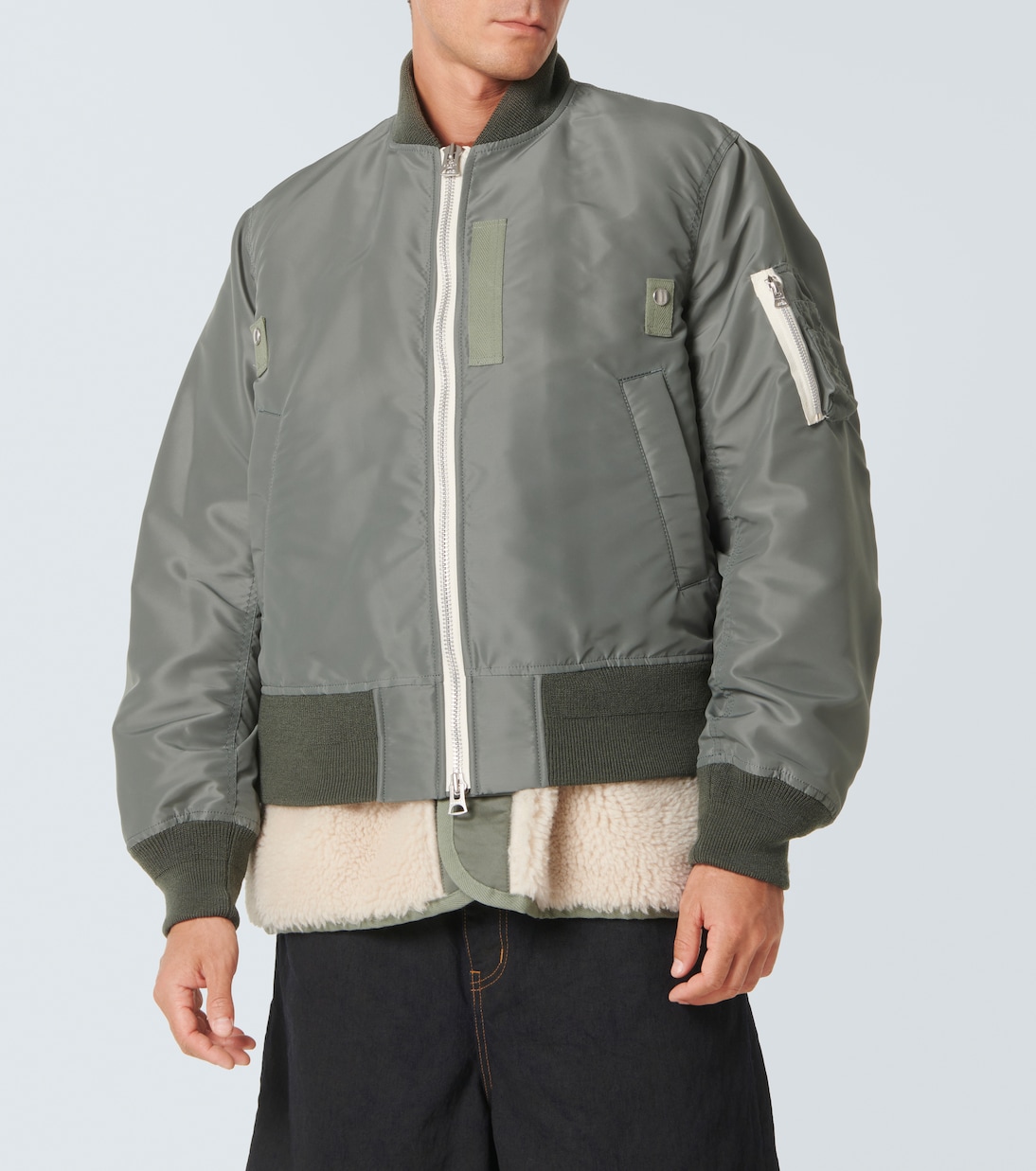 Veste bomber à shearling synthétique | Sacai