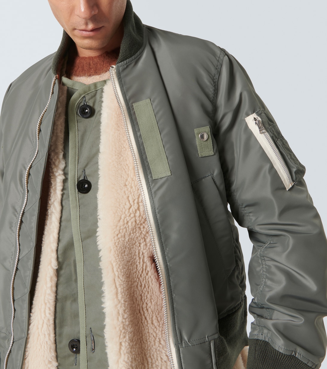 Veste bomber à shearling synthétique | Sacai