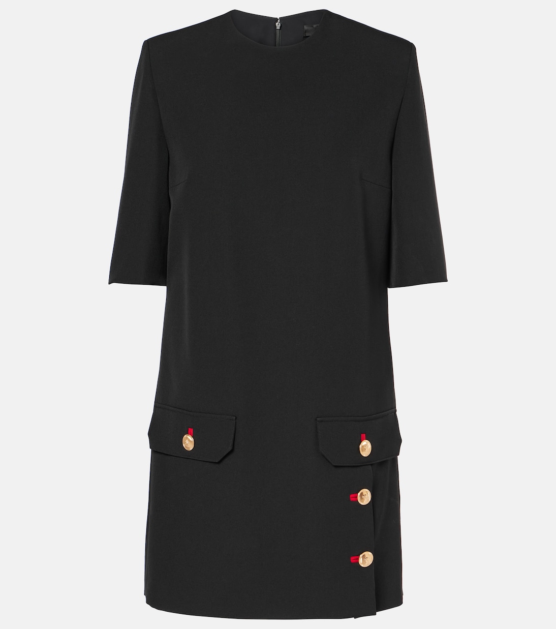 Vestido corto de gabardina de lana | Versace