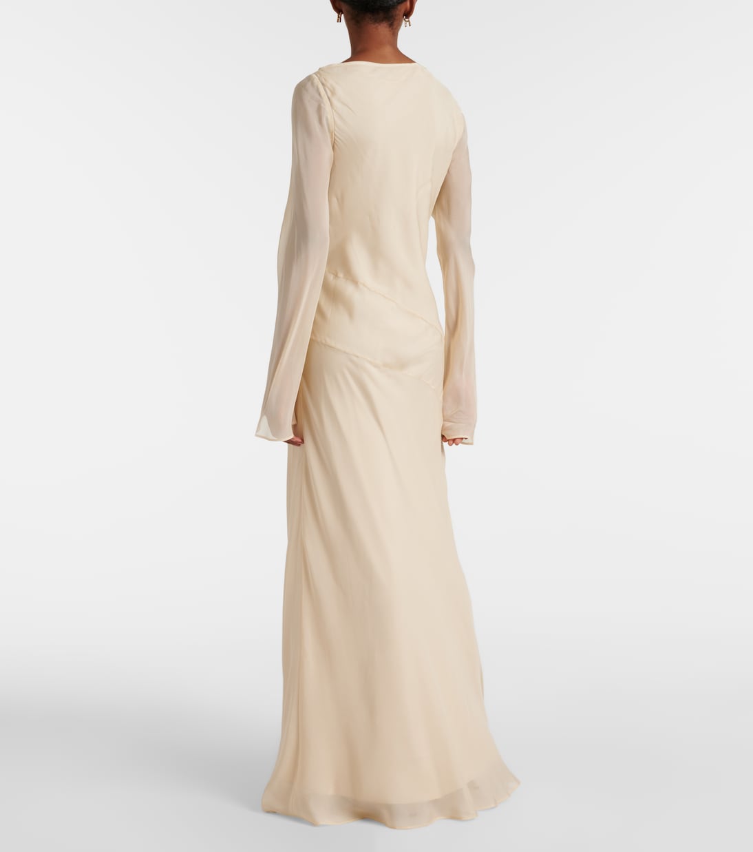 Silk chiffon maxi dress discount