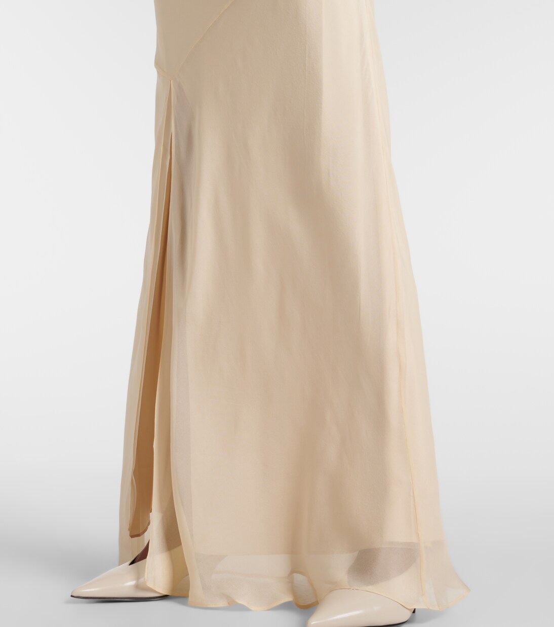 Vestido largo Strobe de gasa de seda | SIR