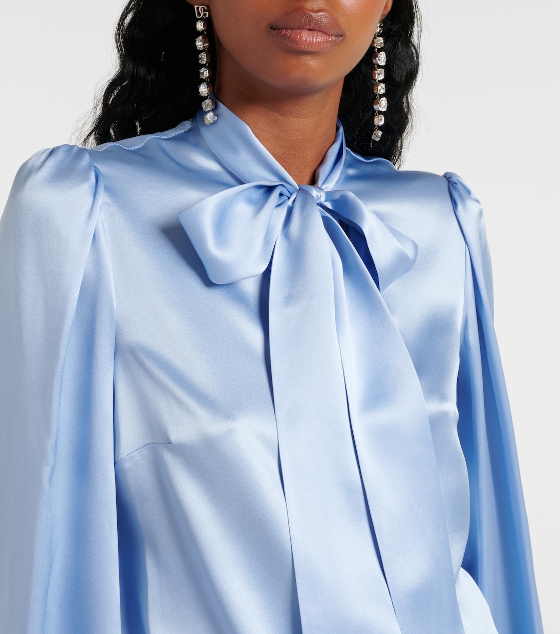 Blusa in raso di seta con fiocco | Dolce&Gabbana