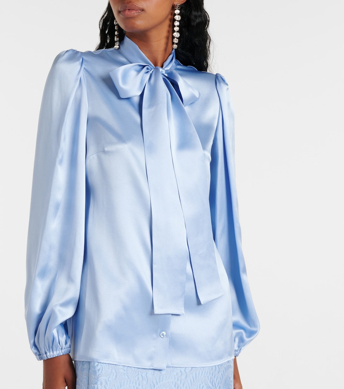 Blusa in raso di seta con fiocco | Dolce&Gabbana