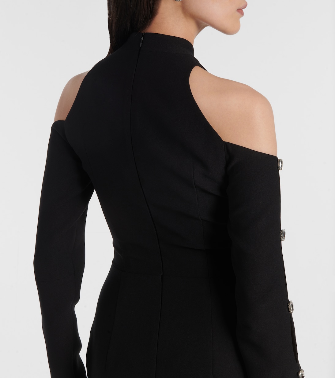 Robe midi en crêpe à cristaux | Rasario
