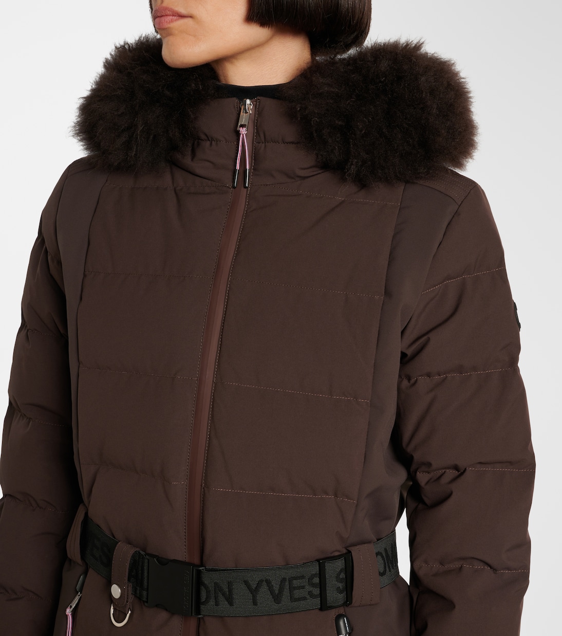 Veste 64cm shearling-trimmed ski jacket | Yves Salomon