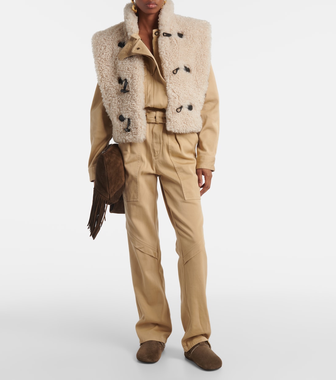 Slippers Mirvin in suede con shearling | Isabel Marant