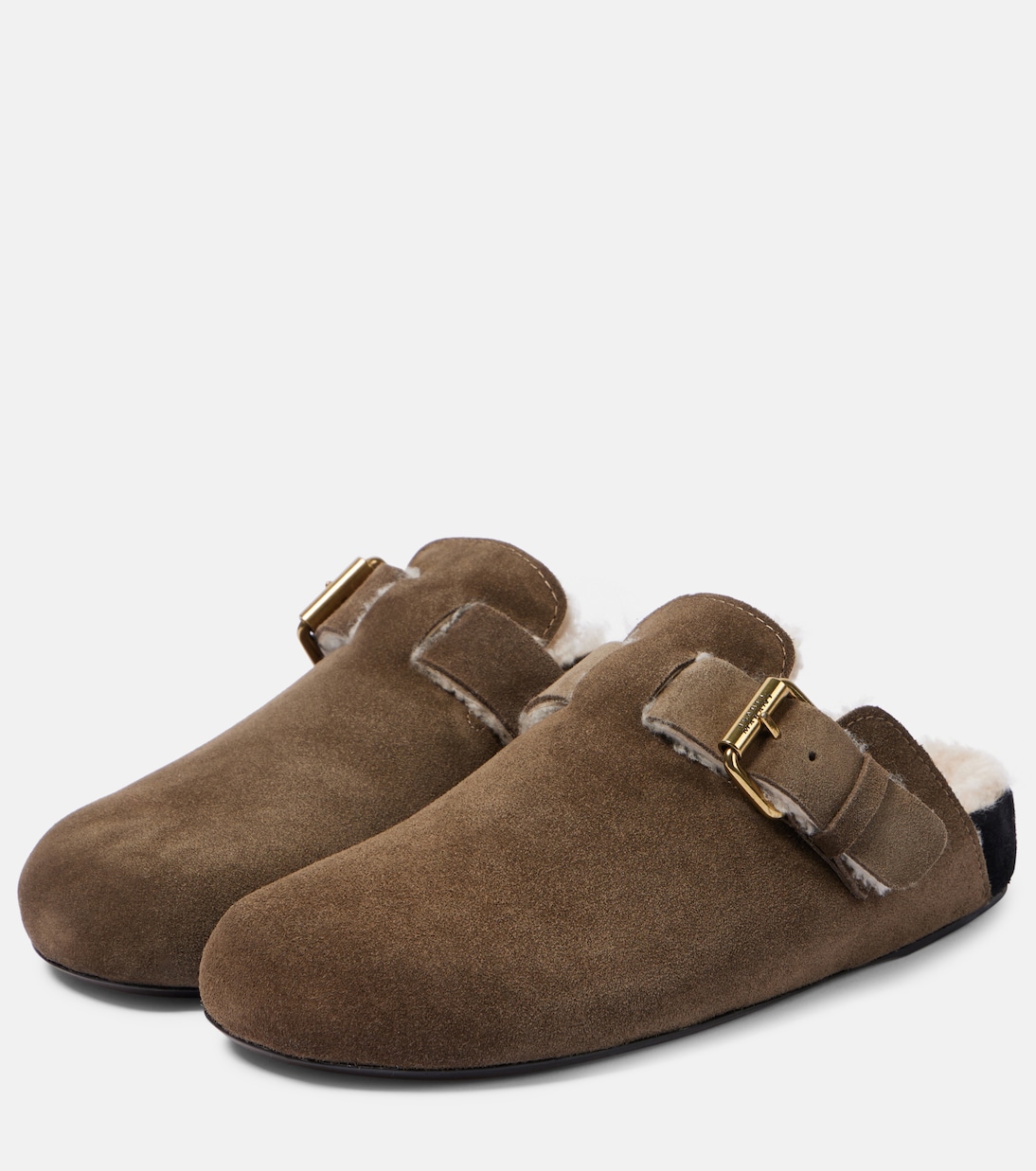 Slippers Mirvin in suede con shearling | Isabel Marant