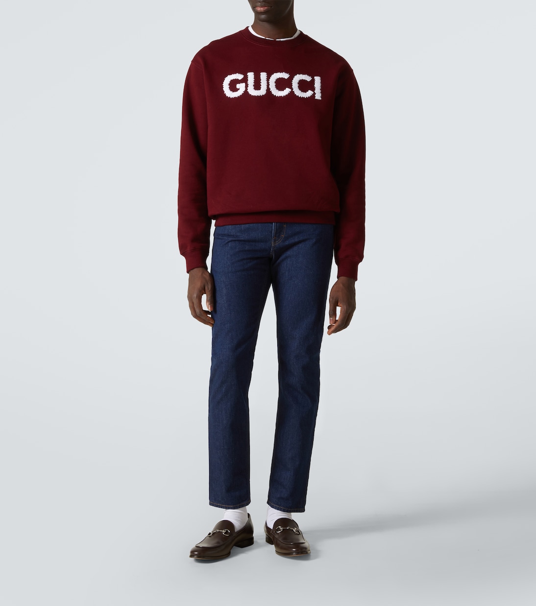 Jeans tapered in canvas GG a vita media | Gucci