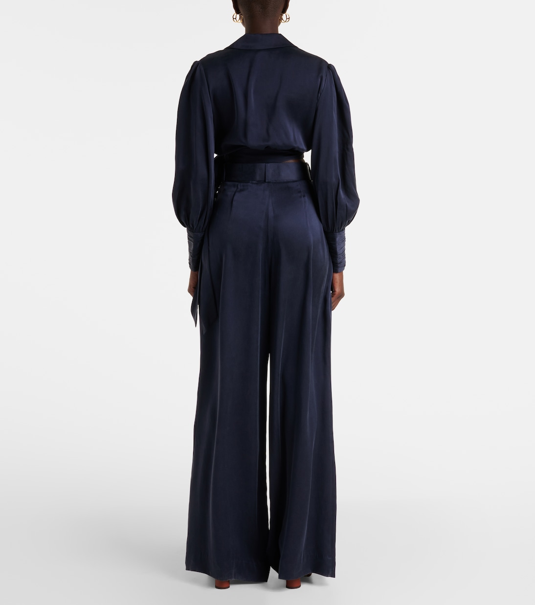 Pantaloni a gamba larga Tuck in seta | Zimmermann