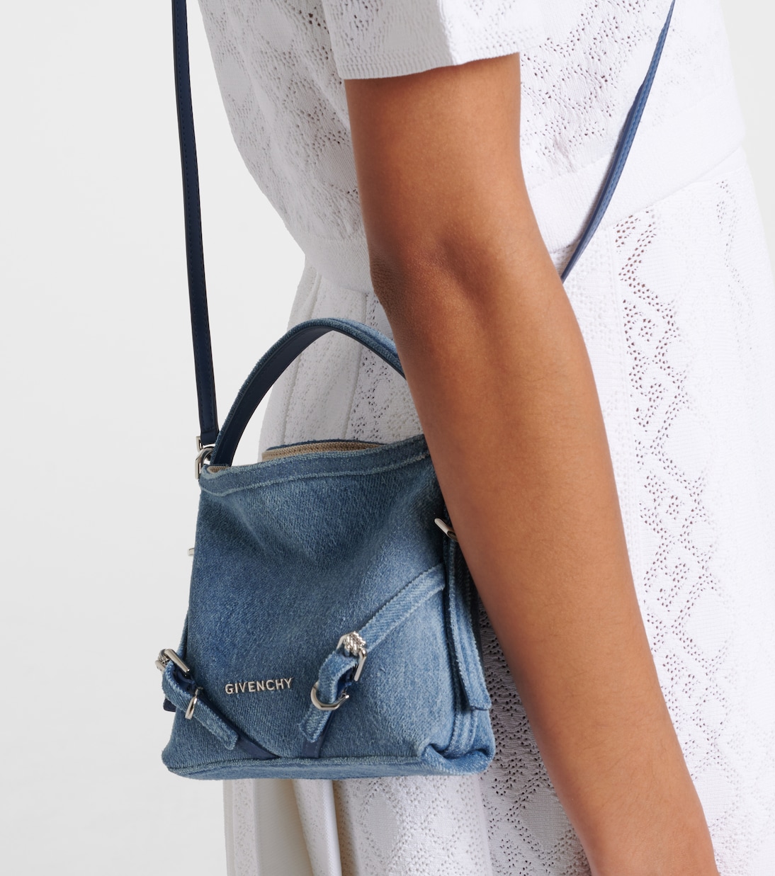 Borsa a tracolla Nano Voyou in denim | Givenchy