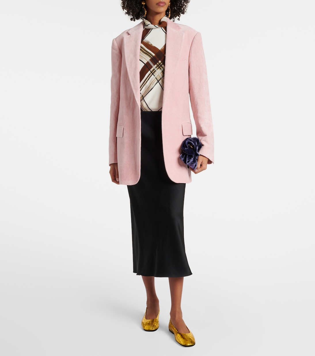 Ballerines en cuir métallisé embossé | Dries Van Noten