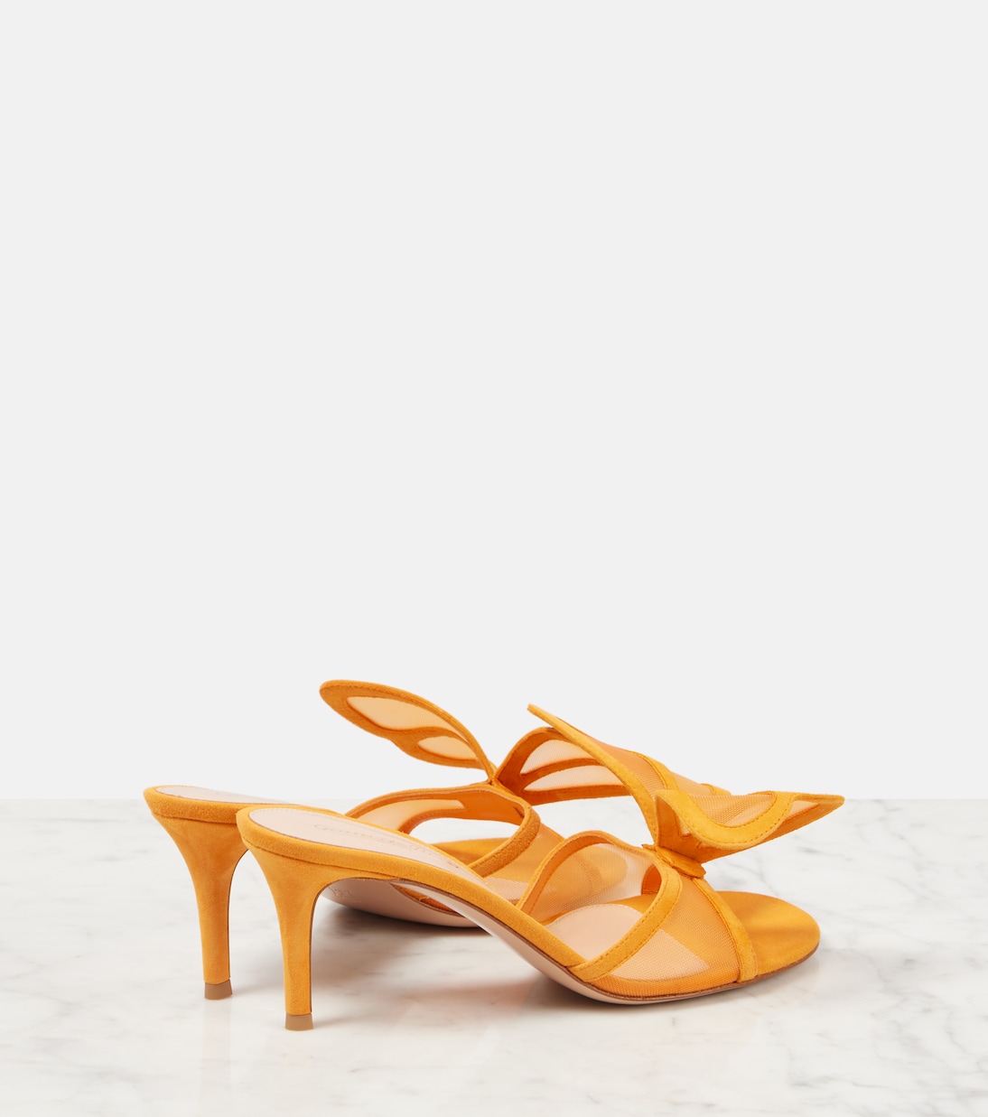 Gianvito Rossi Mules in Mesh con Dettagli in Pelle Scamosciata per Giovani Stilisti
