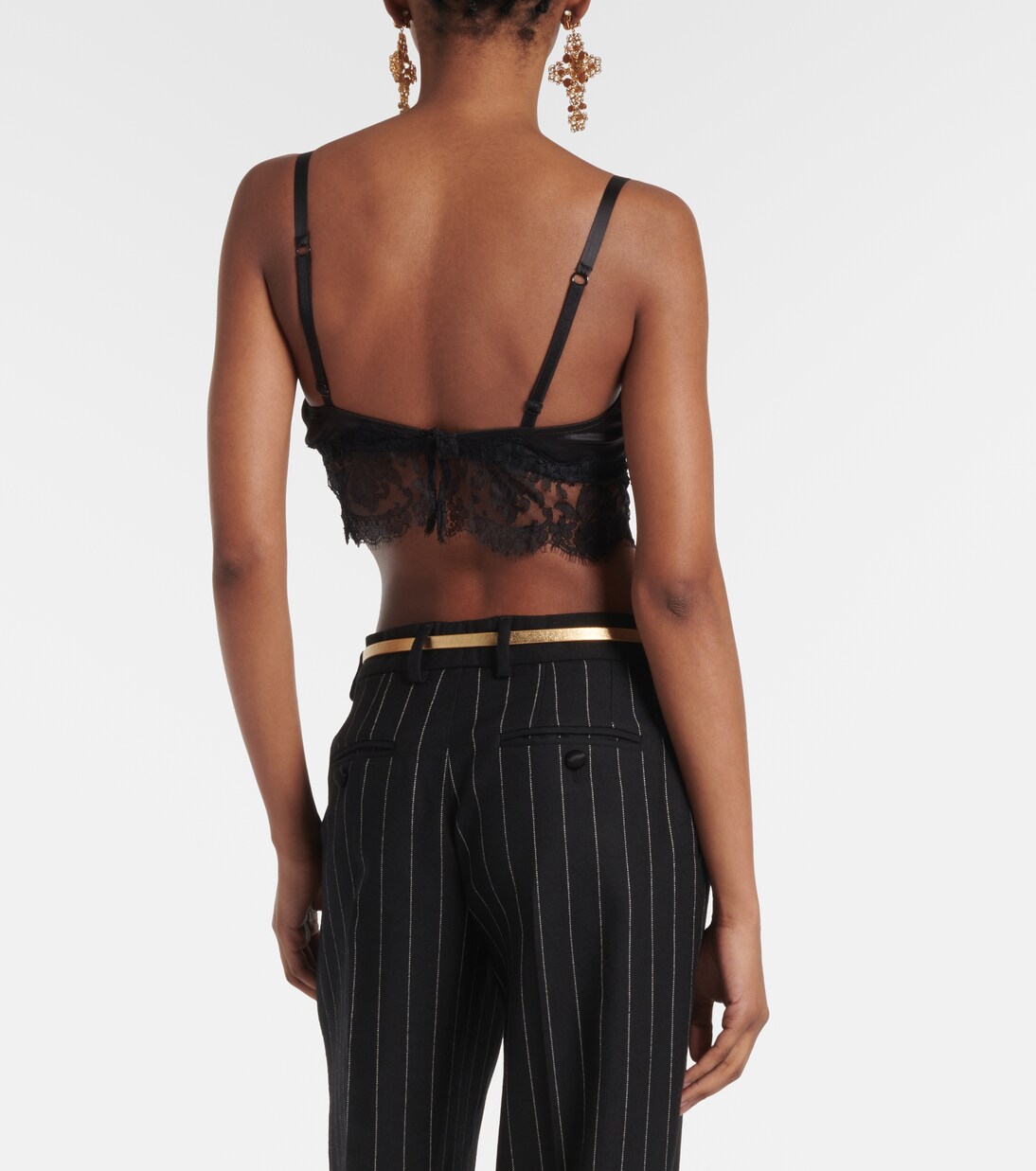 Bralette in raso con pizzo | Dolce&Gabbana