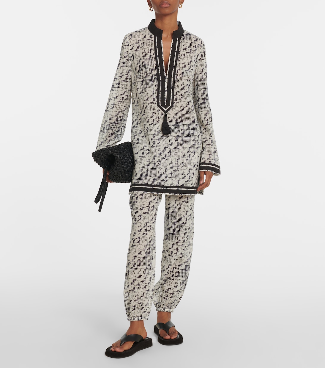 Printed silk and cotton tunic | Tory Burch