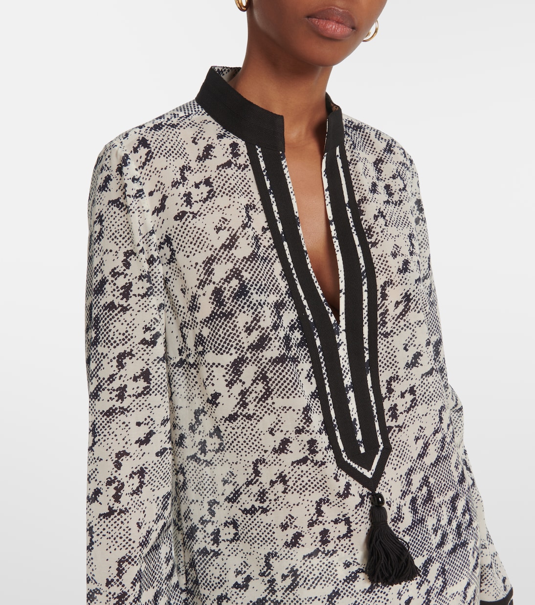 Printed silk and cotton tunic | Tory Burch