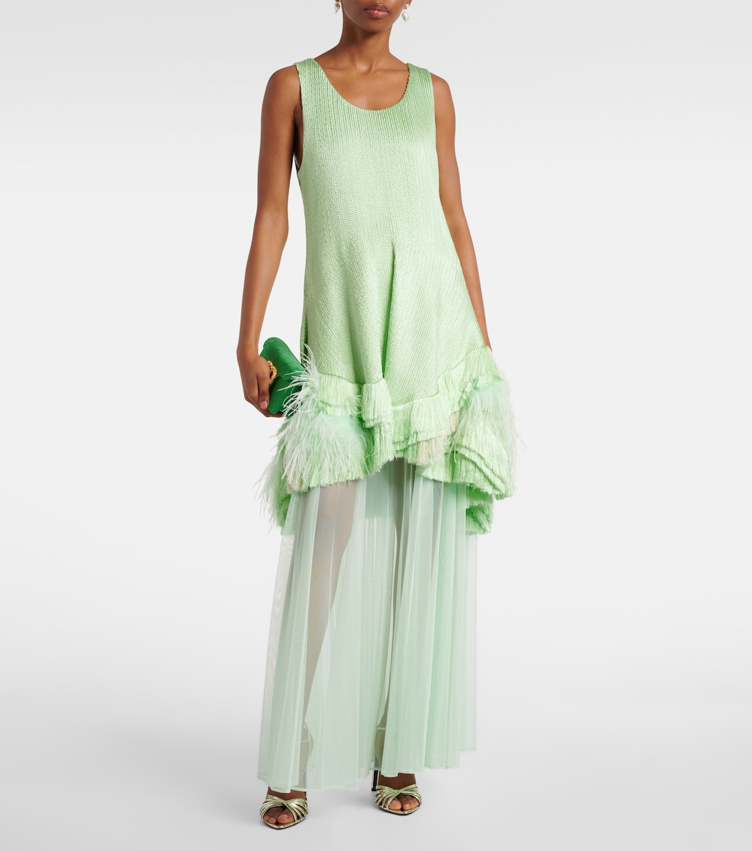 Robe longue à plumes | Xu Zhi