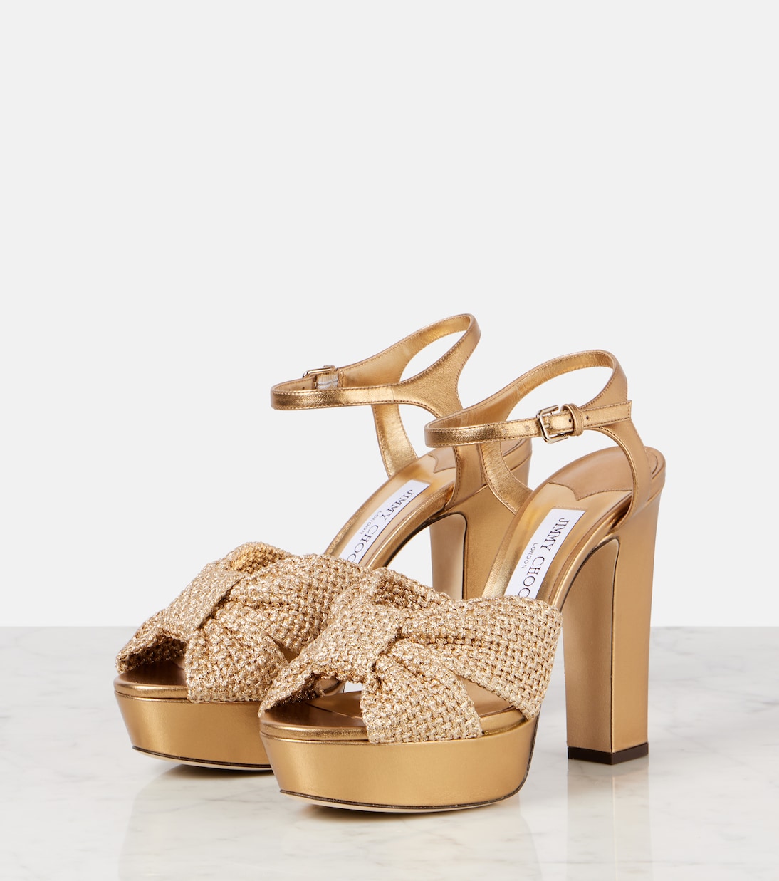 Sandali Heloise 120 con pelle metallizzata | Jimmy Choo