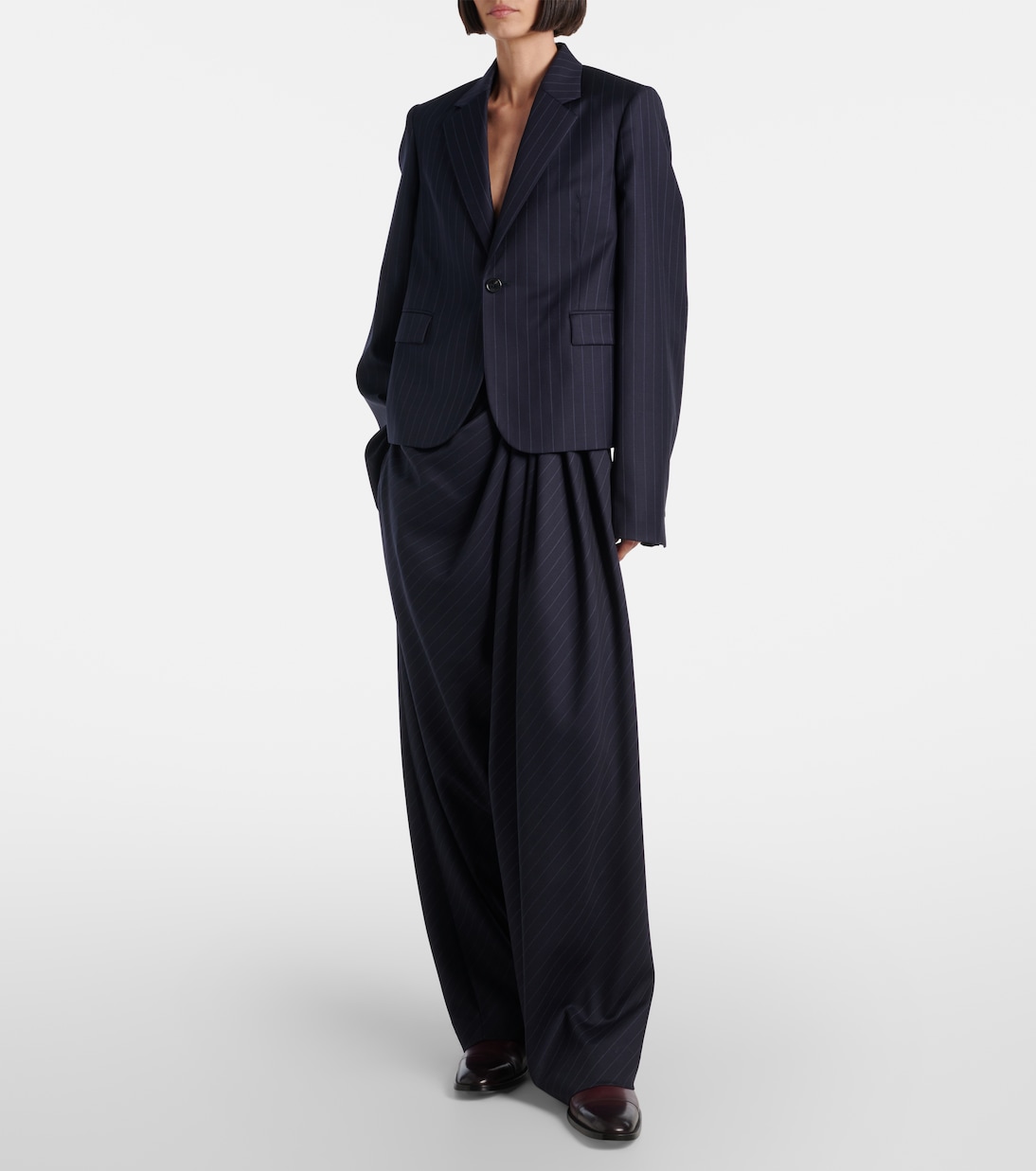 Weite Hose aus Woll-Twill | Loewe
