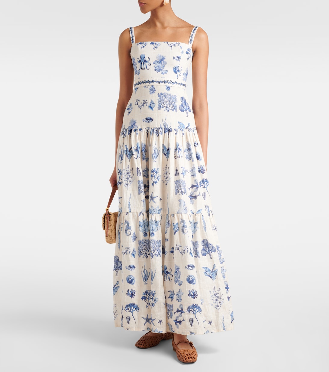 Bedrucktes Maxikleid Lima aus Leinen | Agua by Agua Bendita