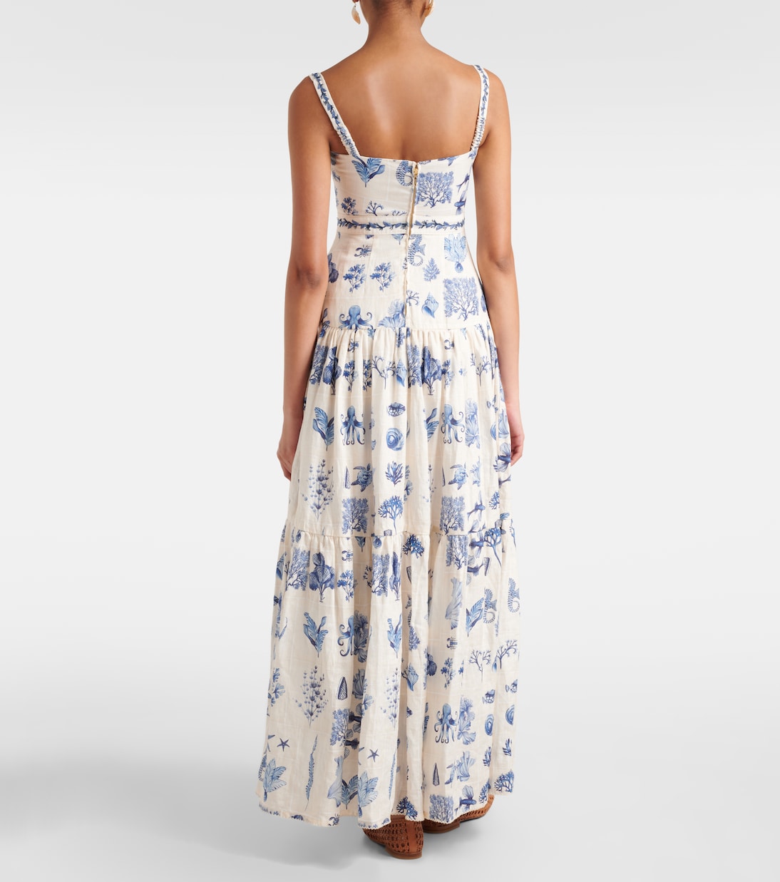 Bedrucktes Maxikleid Lima aus Leinen | Agua by Agua Bendita