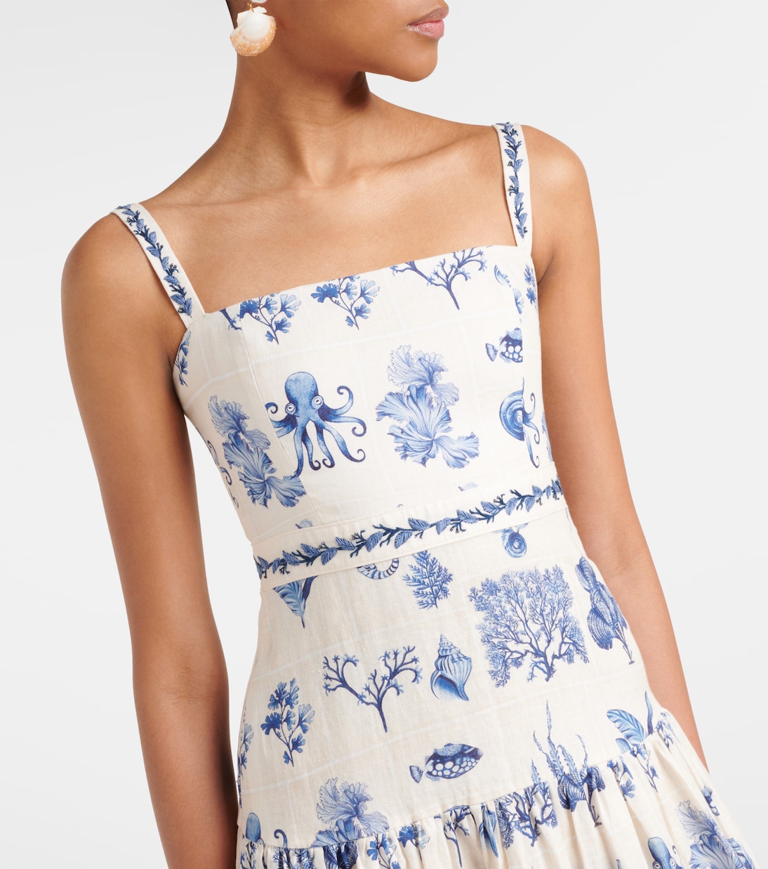 Bedrucktes Maxikleid Lima aus Leinen | Agua by Agua Bendita