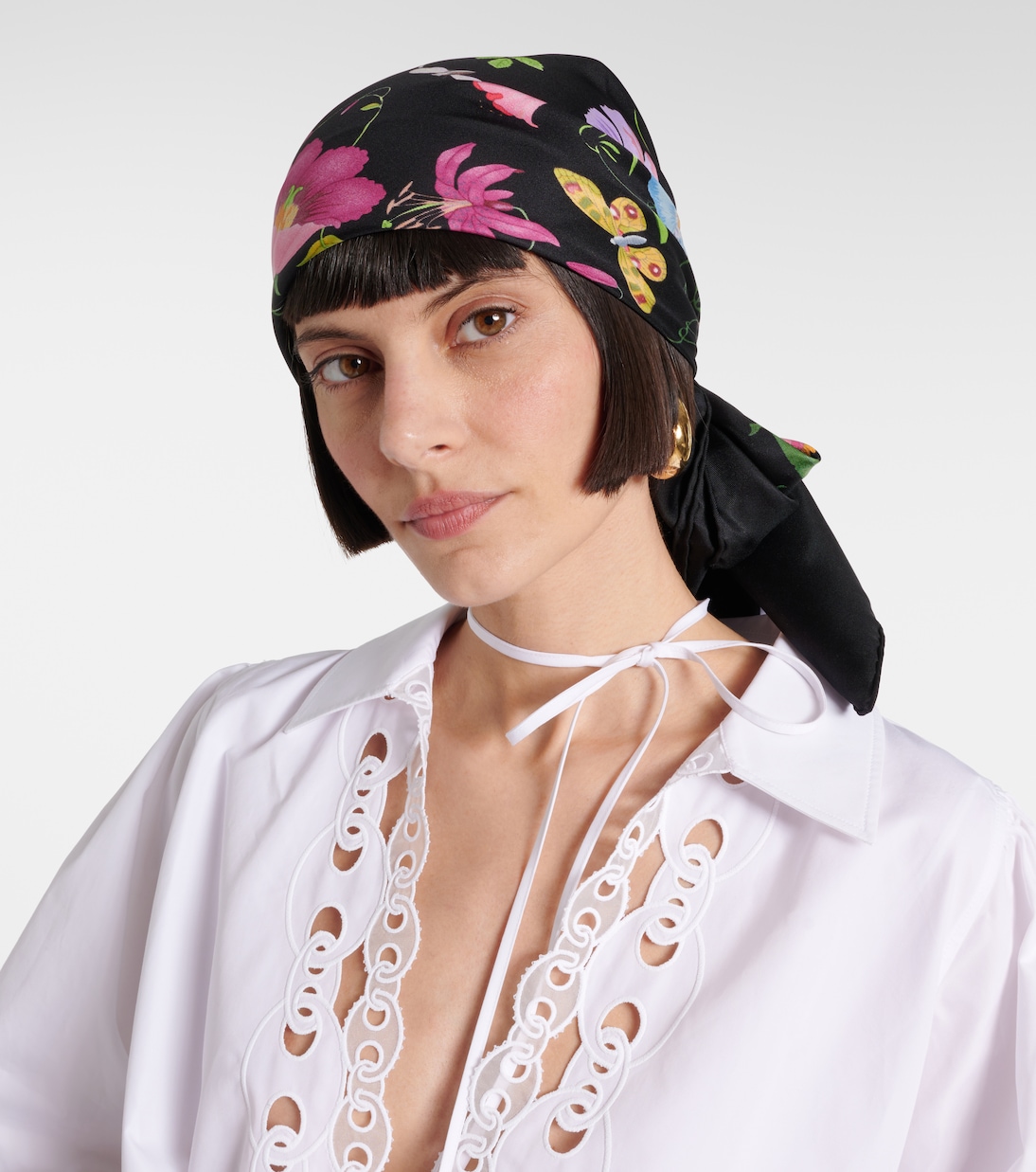 Foulard en soie à fleurs | Gucci