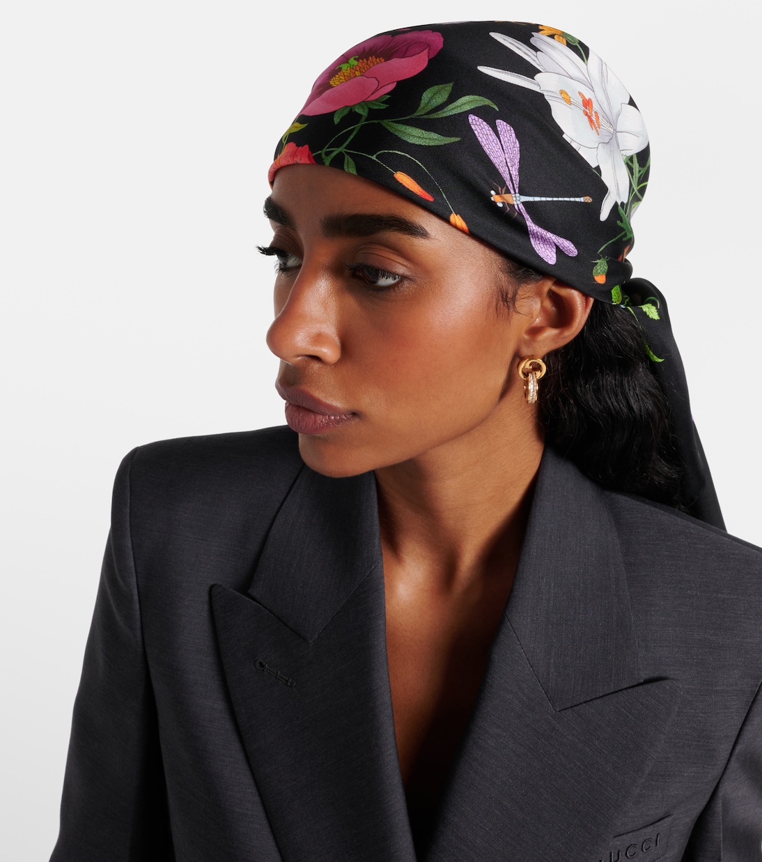 Foulard en soie à fleurs | Gucci