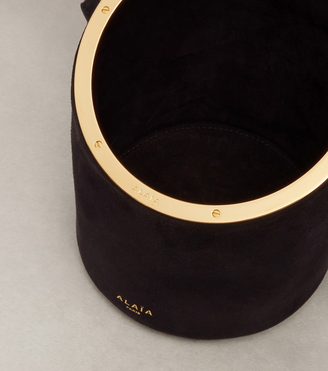 La Canette Small suede bucket bag | Alaïa