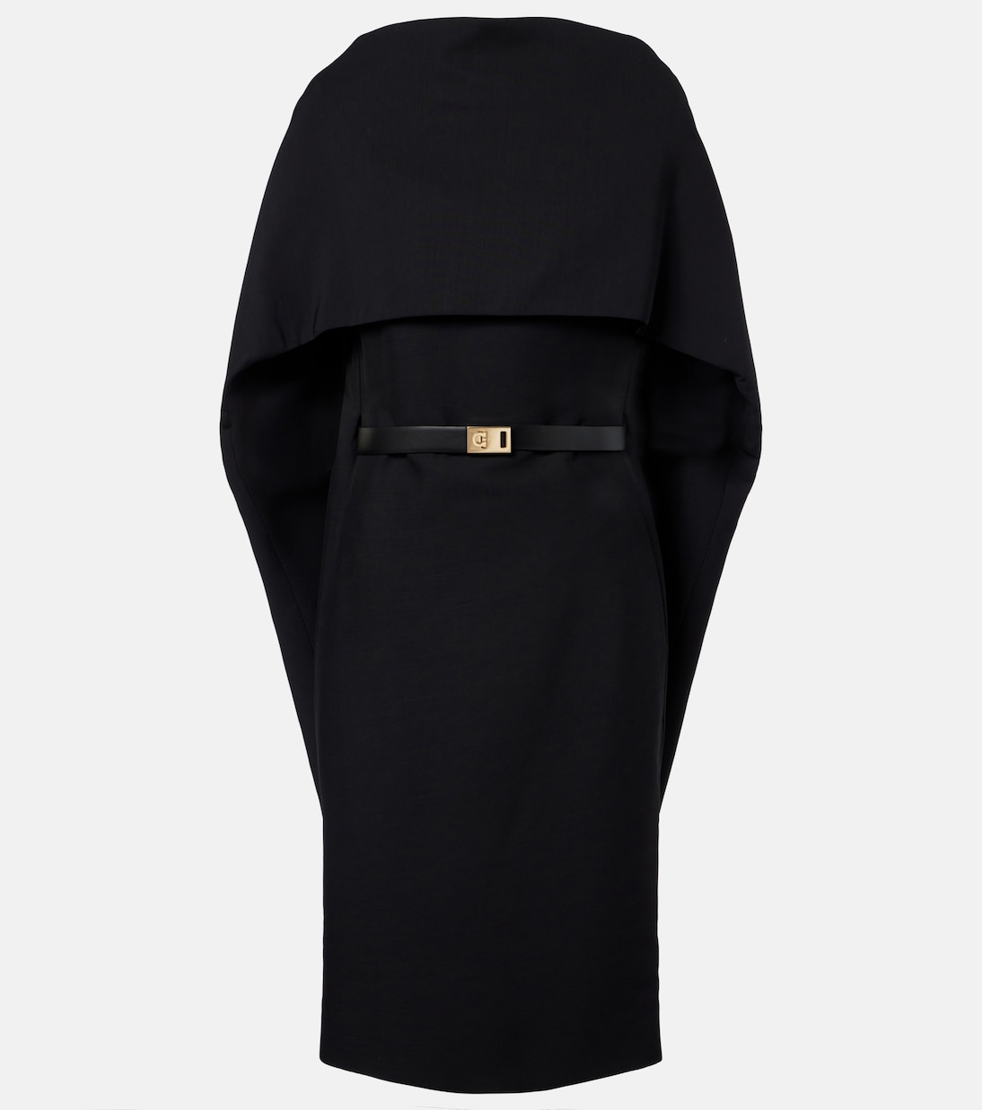 Belted caped midi dress | Ferragamo