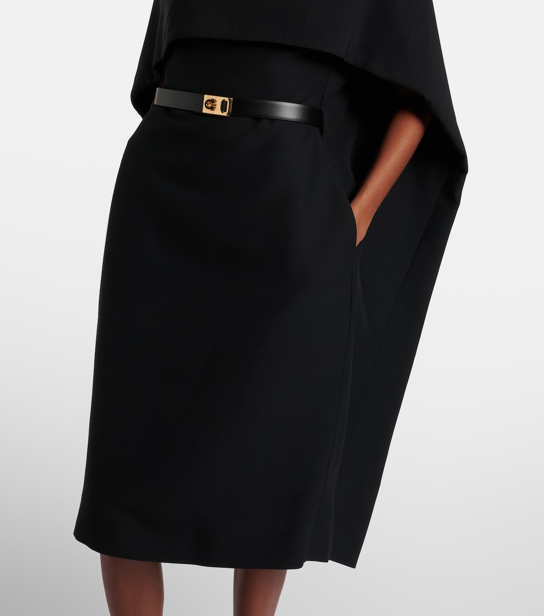 Belted caped midi dress | Ferragamo