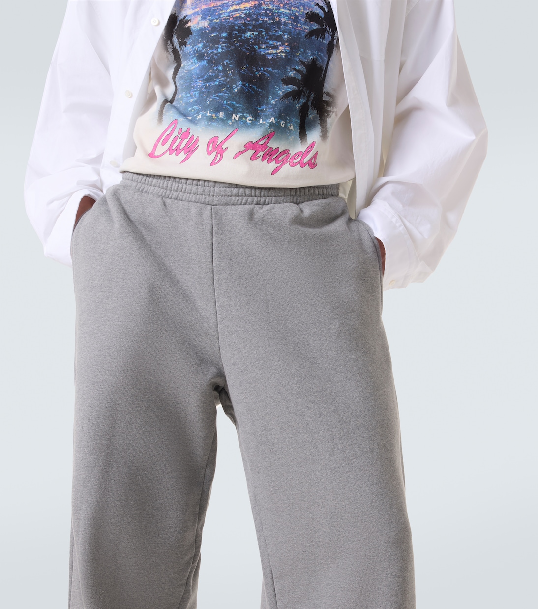 Pantalones deportivos anchos de jersey de algodón | Balenciaga