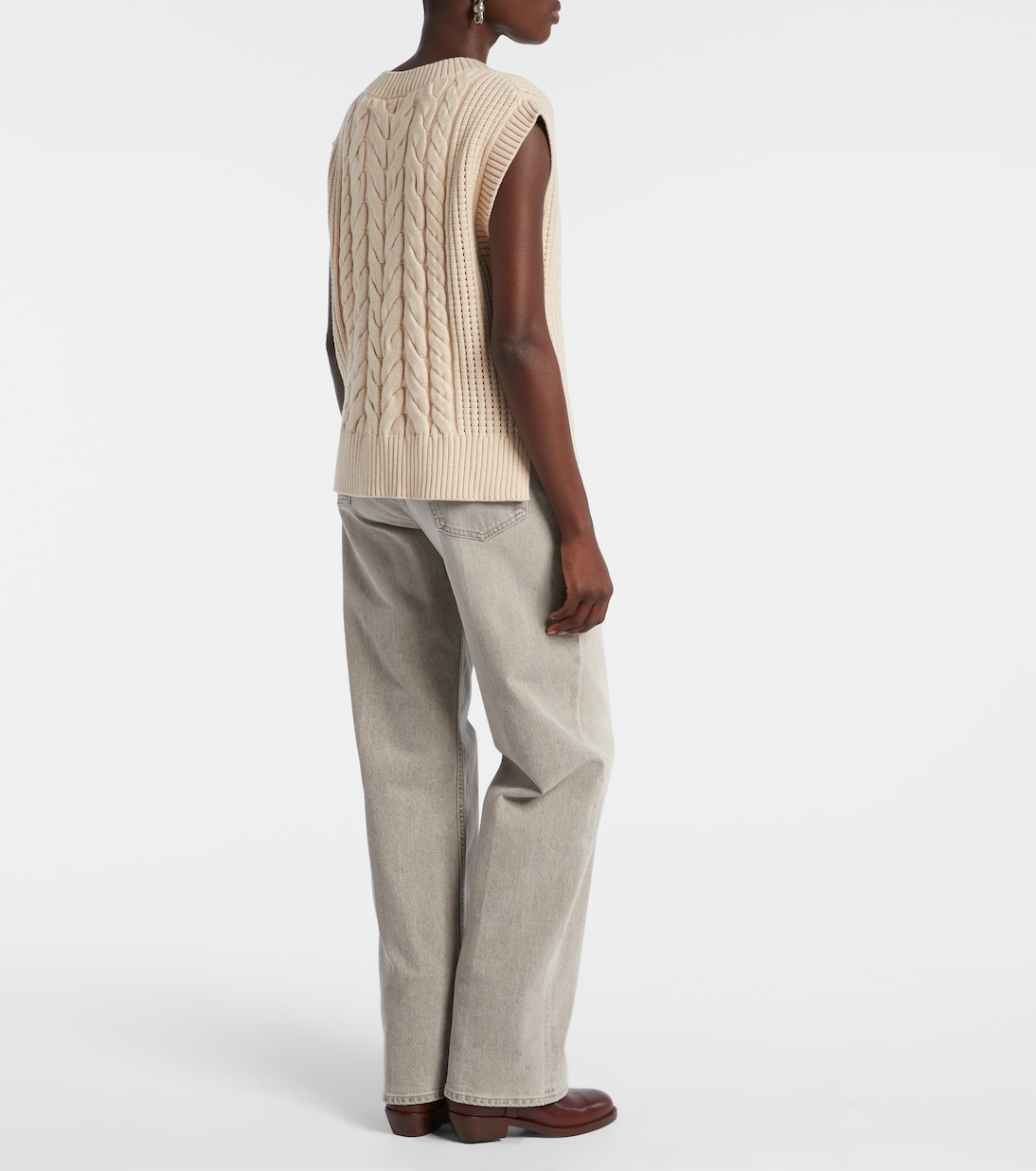 Pixie cable-knit sweater vest | Varley