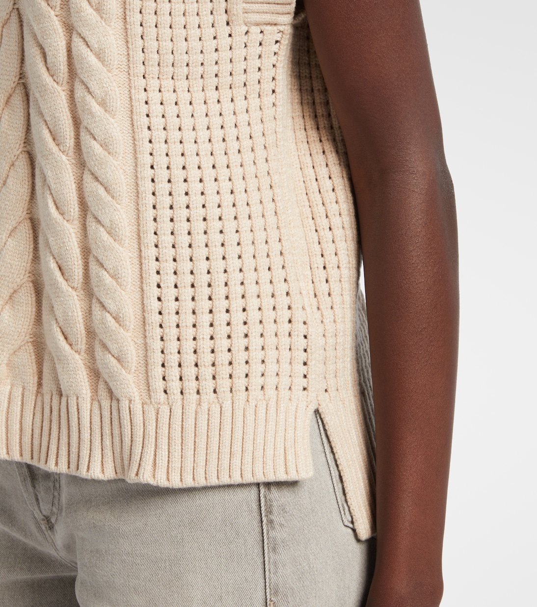 Pixie cable-knit sweater vest | Varley