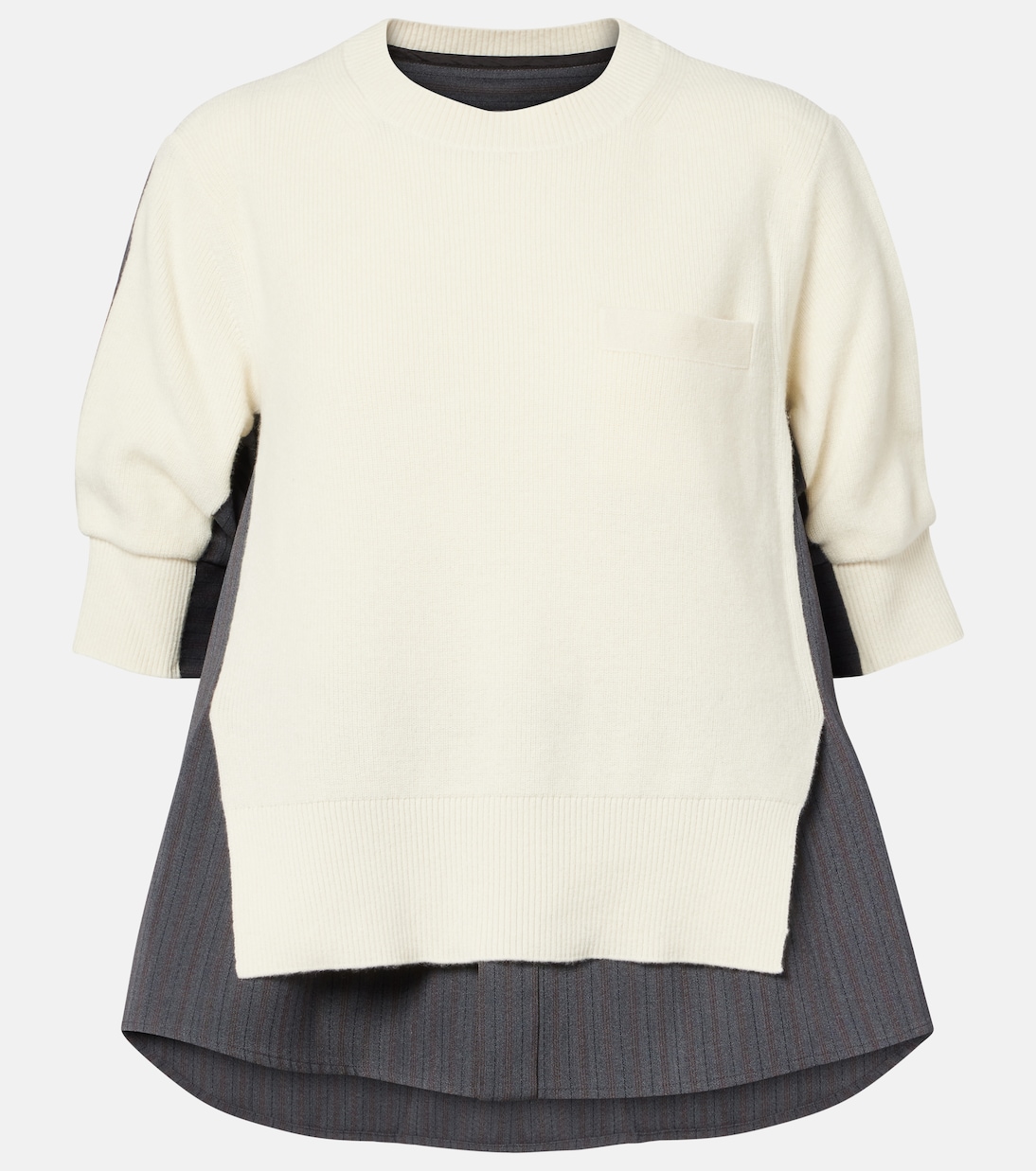 Jersey de lana a rayas a capas | Sacai