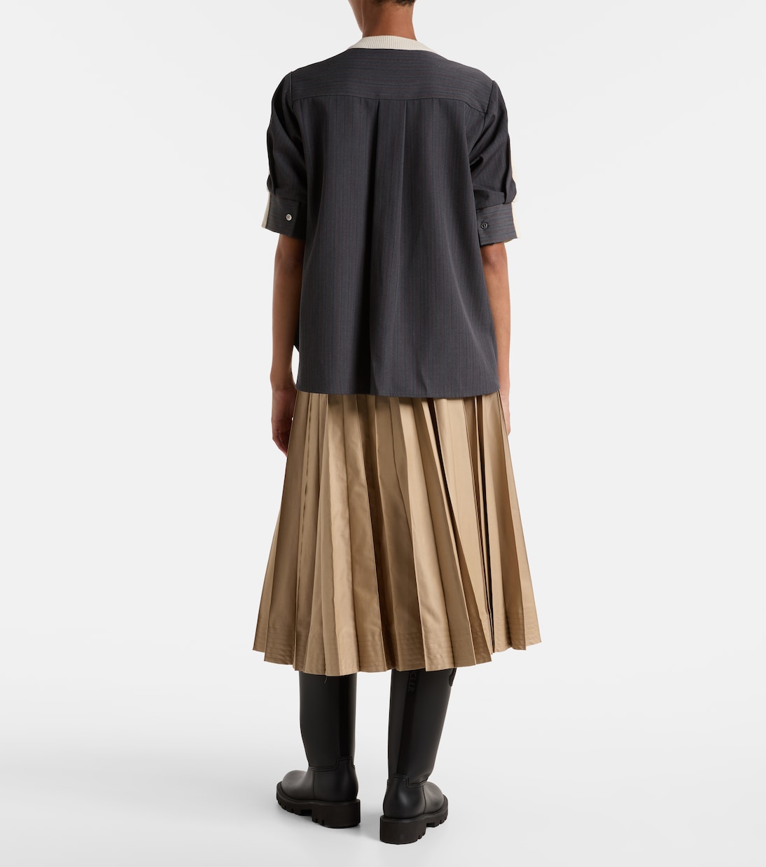 Jersey de lana a rayas a capas | Sacai