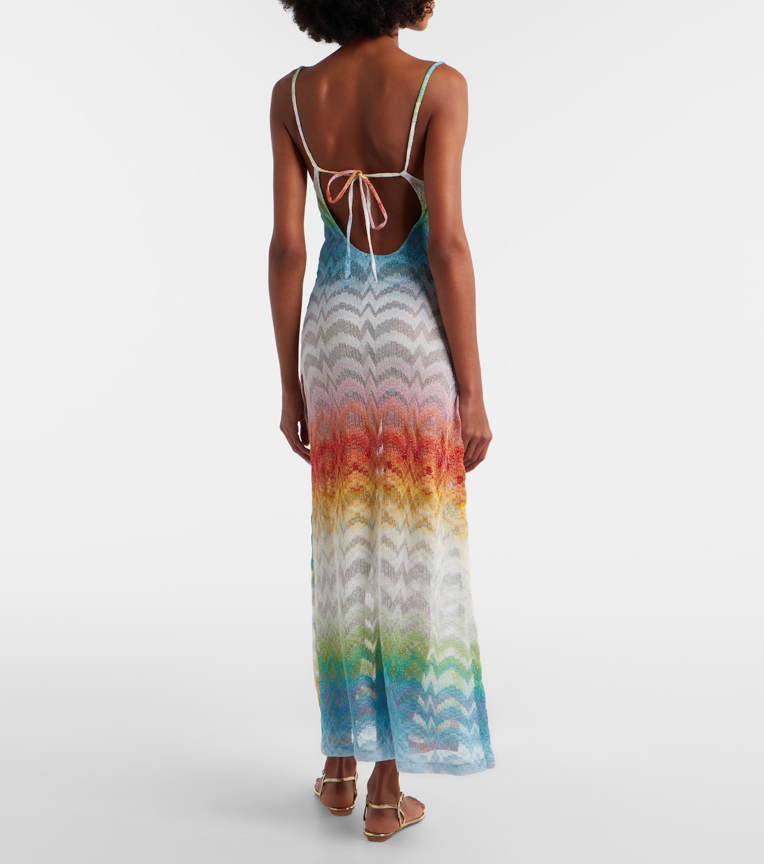 Open-knit lamé maxi dress | Missoni