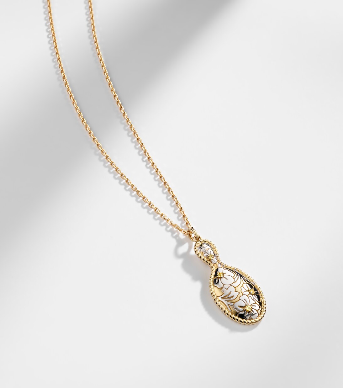 عقد من الذهب 18 قيراط و 9 قيراط مع سيترين Joli Miroir | Yvonne Léon