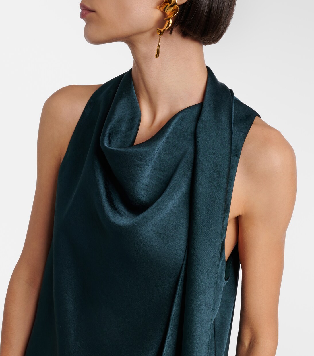 Scarf-detail satin top | Vince