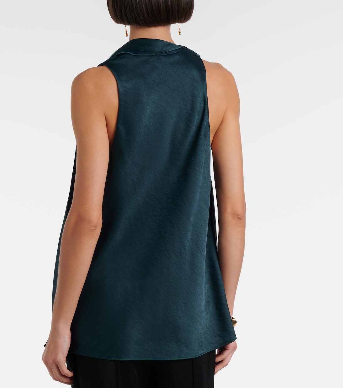 Scarf-detail satin top | Vince