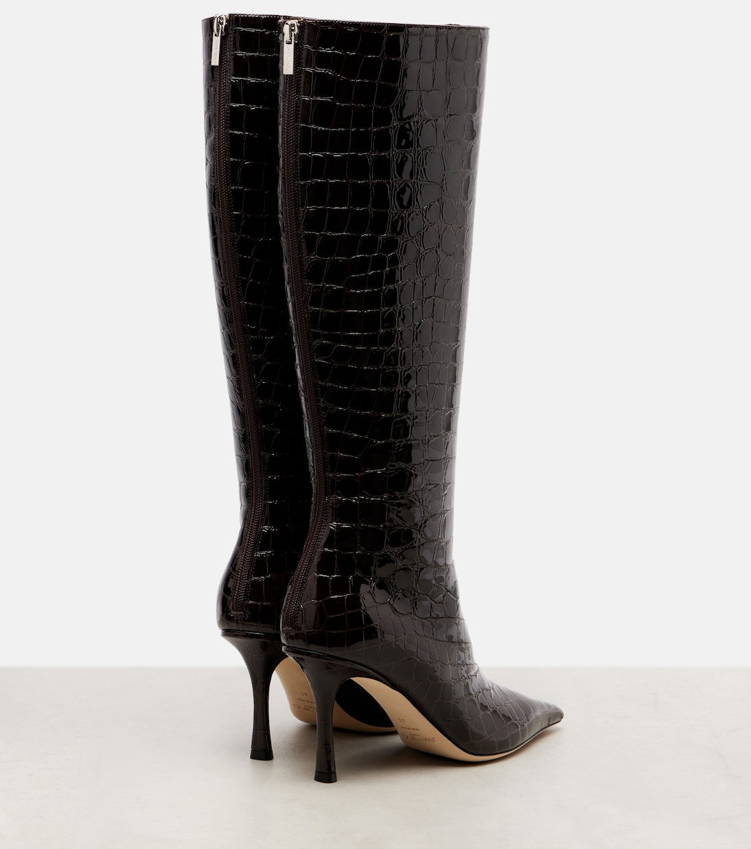 Agathe 85 croc-effect leather knee-high boots | Jimmy Choo