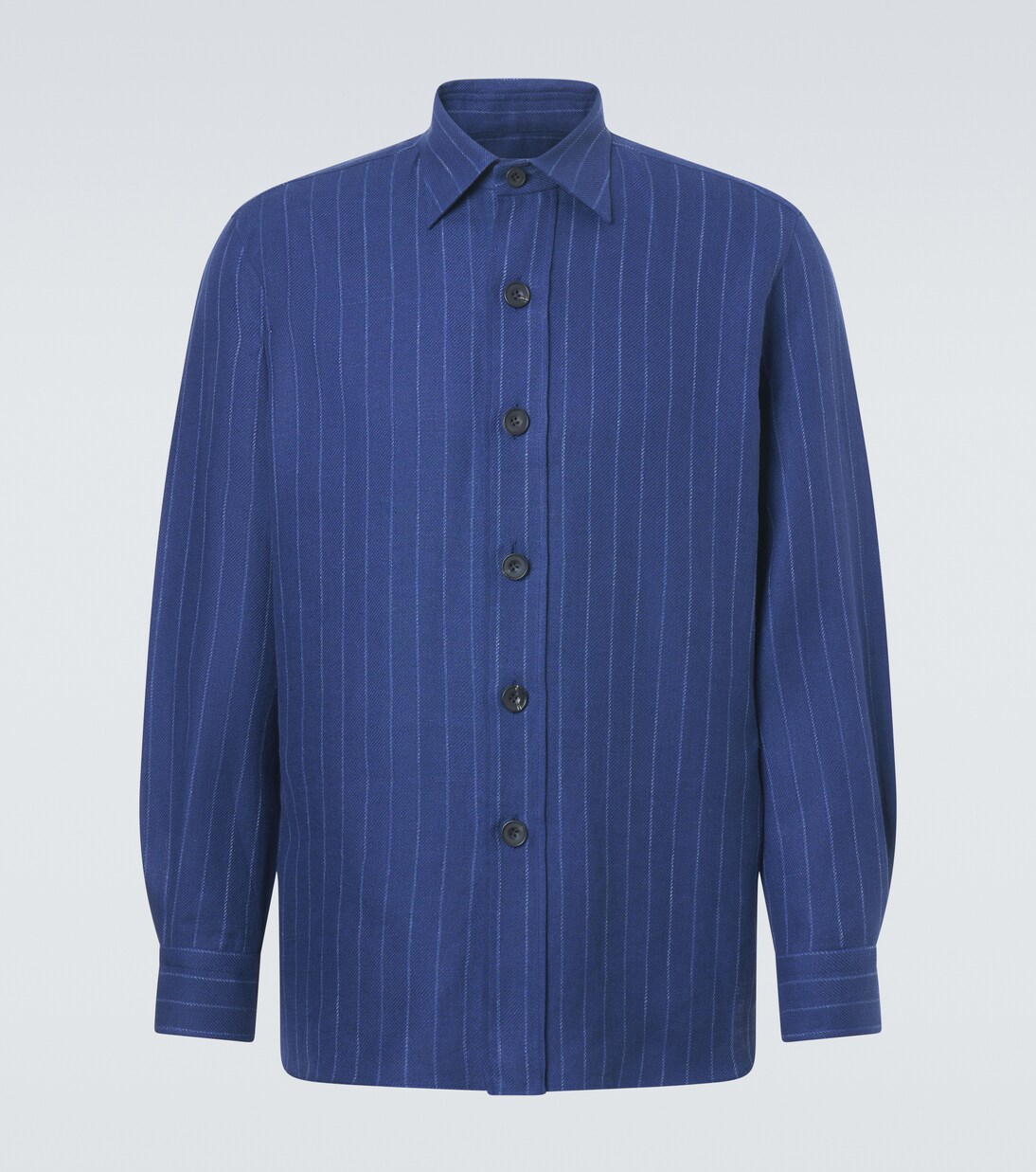 Striped linen and wool shirt | Rubinacci