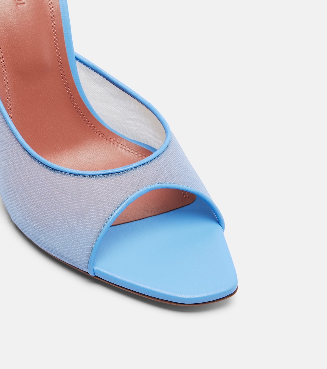 Alexa leather-trimmed mesh mules | Amina Muaddi