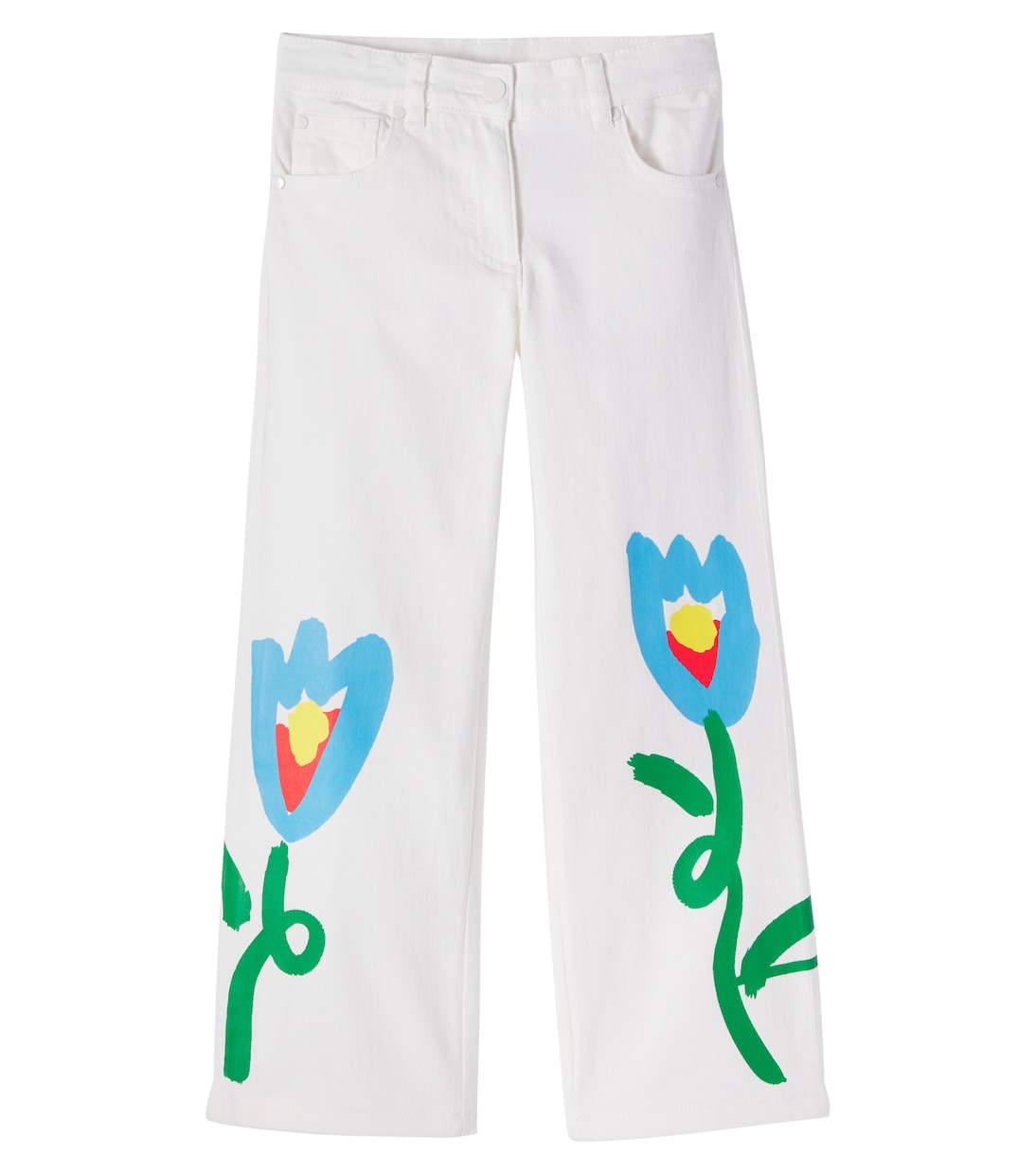 Floral cotton gabardine pants | Stella McCartney Kids