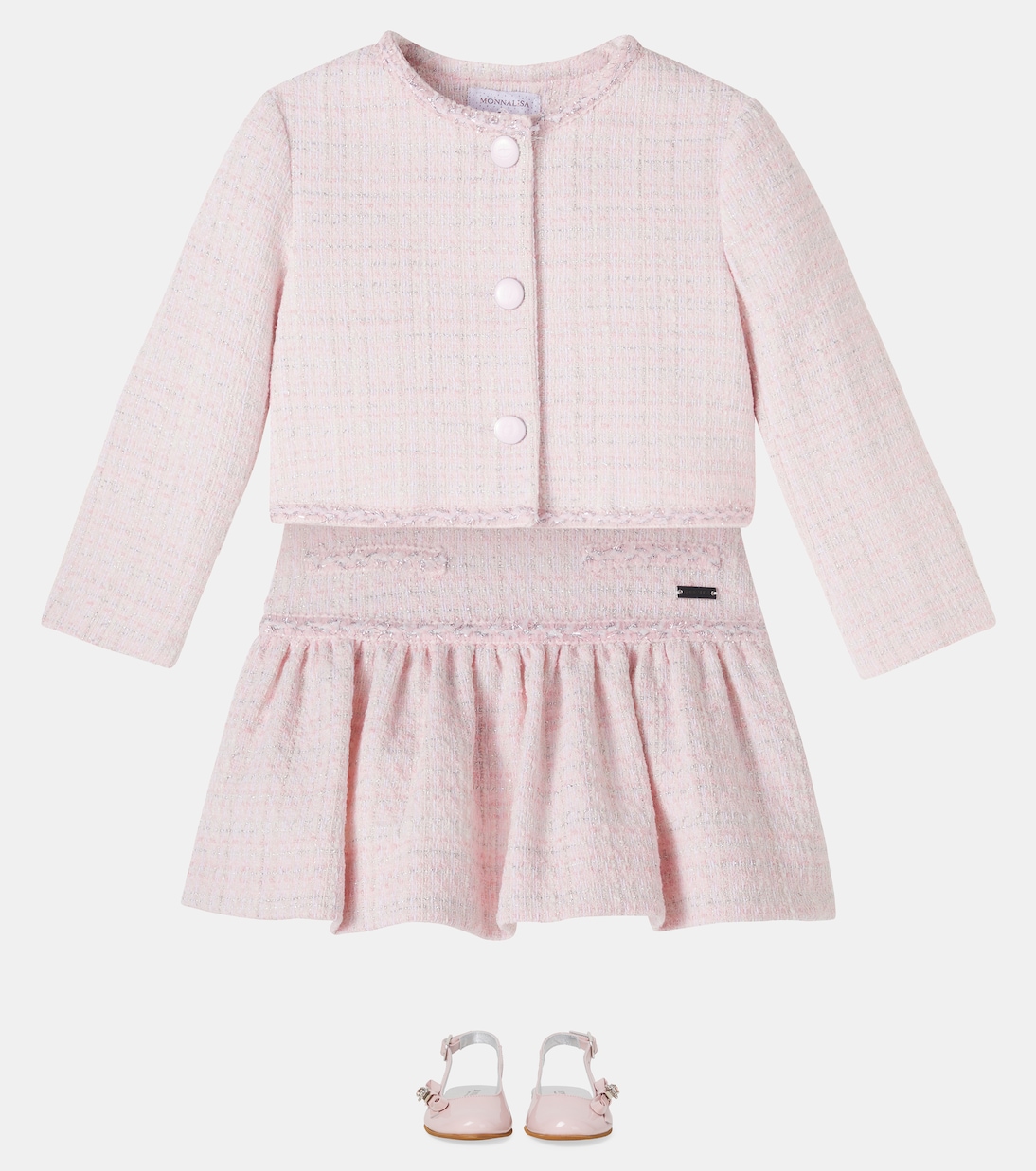 Jupe en tweed mélangé lamé | Monnalisa