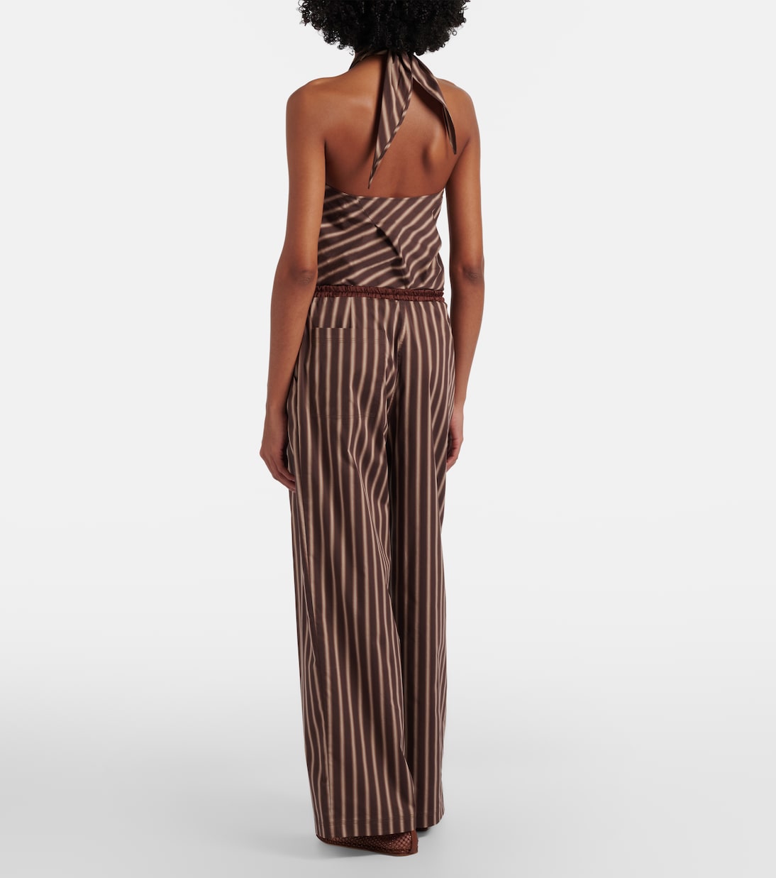 Striped cotton-blend wide-leg pants | Jacques Wei