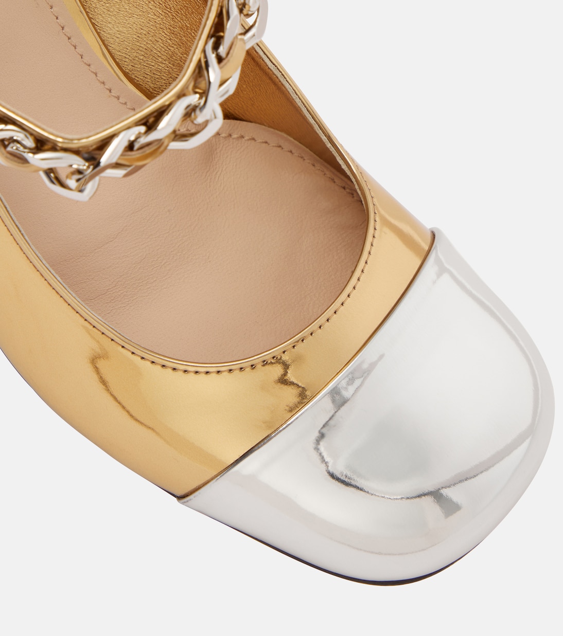 Escarpins en cuir métallisé | Miu Miu