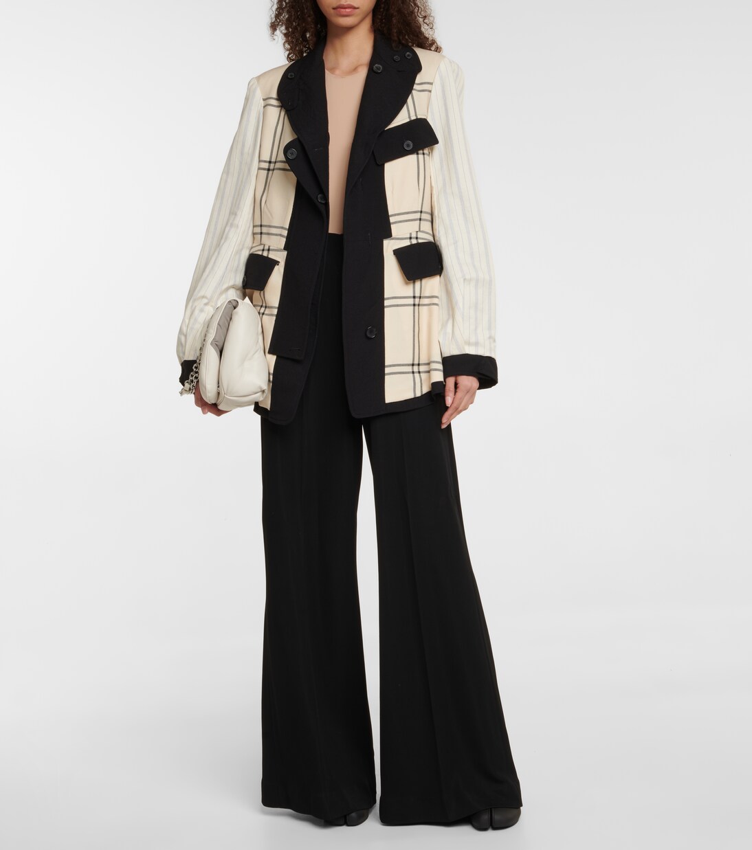 Pantaloni in crêpe a gamba larga e vita alta | Maison Margiela