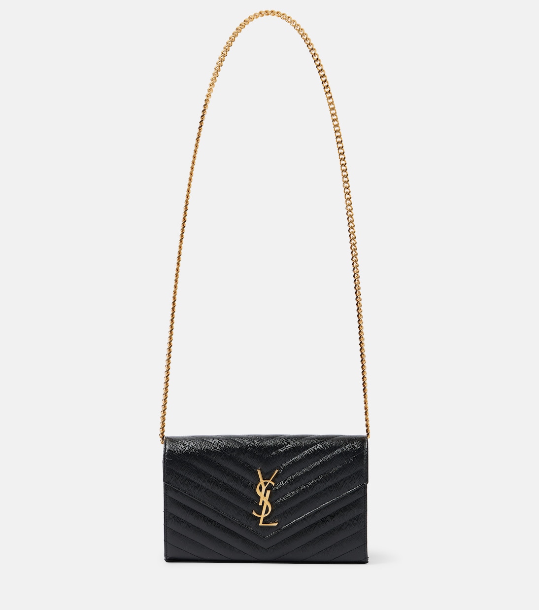 Portefeuille à chaîne Cassandre matelassé en cuir | Saint Laurent