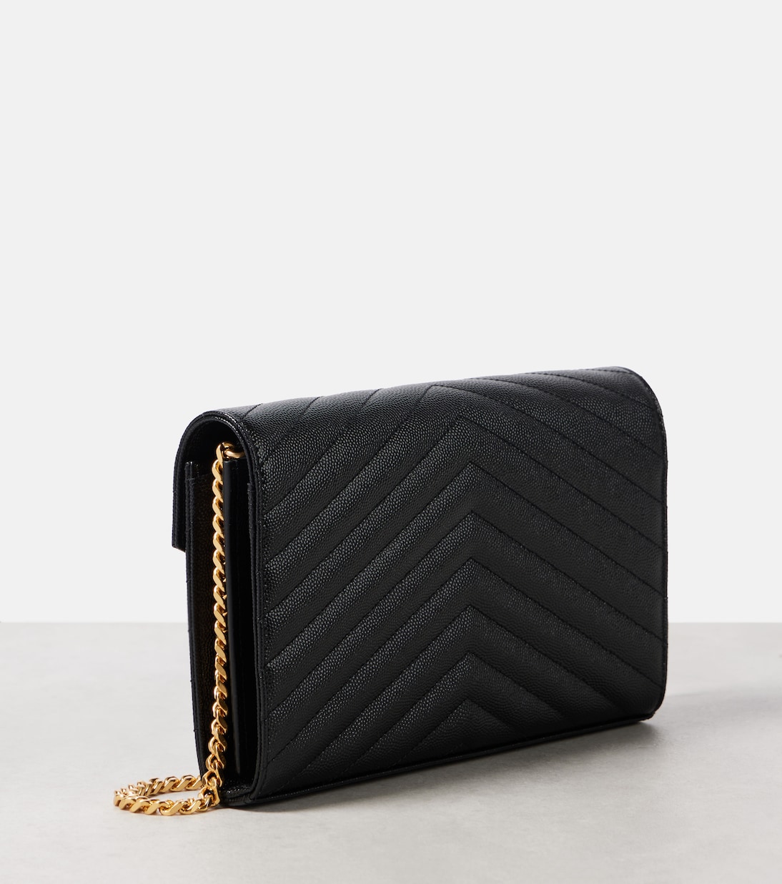 Portefeuille à chaîne Cassandre matelassé en cuir | Saint Laurent