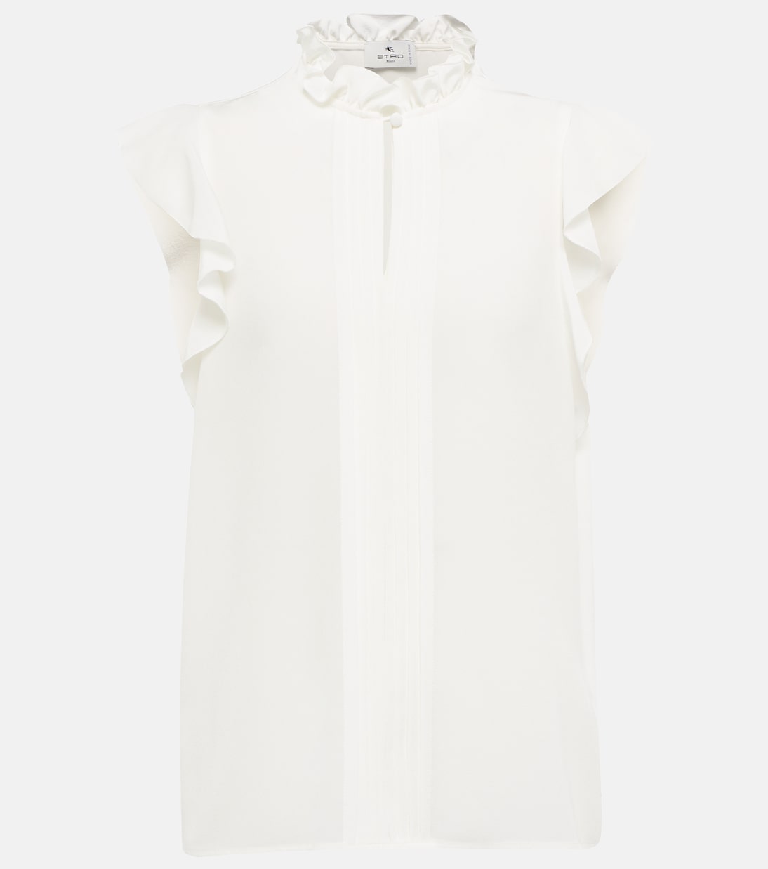 Ruffled silk satin top | Etro